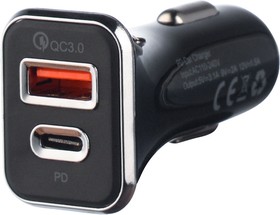 Фото 1/5 PM6647, USB зарядное устройство, QC3.0 5 В/3,1 А, Type-C, быстрая зарядка 5 В/3,1 А, 18 Вт, 6 см, черный