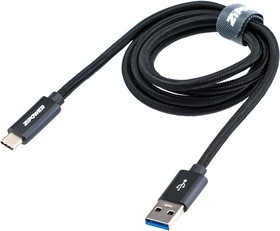 Фото 1/10 PM6674, Кабель USB 3.1 Type-C, 3 A быстрая зарядка, 1 м, передача данных 10 Гб/сек, черный