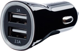 Фото 1/5 PM6682, USB зарядное устройство с двумя портами, 2 USB 5 В/3,1 A, 16 Вт, 6 см, черный
