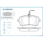 C11CR1074, Колодки тормозные передние (Low Metallic)