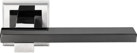 Дверная ручка MH-38 SN/BN-S, "Shape", на квадратной накладке, цвет - бел.никель/черн.никель 9011056