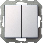 Выключатель двухклавишный Эпсилон IJ5 10-003-01 E/Mt серебро без рамки 28-173