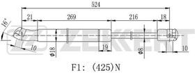 GF-2424, Амортизатор багажника Nissan Qashqai (J11) 13- Zekkert