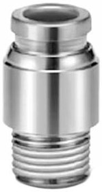 KQG2S10-02S, KQG2 Series Straight Threaded Adaptor, R 1/4 Male to Push In 10 mm, Threaded-to-Tube Connection Style
