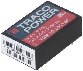 Фото 1/2 THM 10-0511WI, Isolated DC/DC Converters - Through Hole Product Type: DC/DC; Package Style: DIP-24; Output Power (W): 10; Input Voltage: 4.5