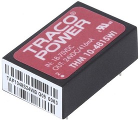 Фото 1/3 THM 10-4815WI, Isolated DC/DC Converters - Through Hole Product Type: DC/DC; Package Style: DIP-24; Output Power (W): 10; Input Voltage: 18-