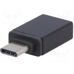 AK-AD-54, Адаптер, OTG, USB 3.1, гнездо USB A, вилка USB C, никелированные