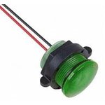 CNX722C500FVW, Green 22mm LED Round Panel Mount Indicator Transparent Lens with ...