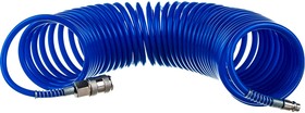 Фото 1/3 Pegas Шланг спиральный синий с быстросъемными соед. профи 20бар 5*8мм PGS-4909