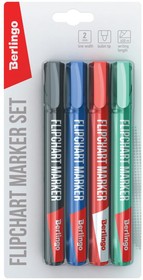 Набор маркеров для флипчартов Uniline FM200 4 цвета, пулевидный, 2 мм, блистер BMf_42209