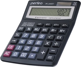 Фото 1/4 Бухгалтерский калькулятор PF A4027, 12-разрядный, GT, черный 30010588