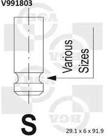 V991803 КЛАПАН 29.1x6x91.9 IN HYU ELANTRA 1.6 16V 00-