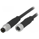 21348081388015, Sensor Cables / Actuator Cables M8 3PIN M/F STRT DOUBLE END 1.5M PUR