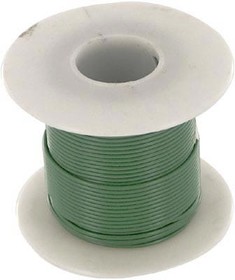 Фото 1/4 1856 GR005, Hook-up Wire 20AWG 7/28 PVC 100ft SPOOL GREEN
