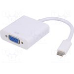 AK-AD-55, Адаптер, USB 3.1, D-Sub 15pin HD гнездо, вилка USB C, 0,15м