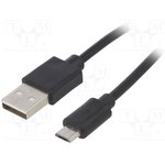AK-USB-01, Кабель, USB 2.0, вилка USB A, вилка micro USB B, никелированные