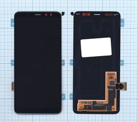 Дисплей (экран) в сборе с тачскрином для Samsung Galaxy A8 (2018) SM-A530F черный (Premium SC LCD)