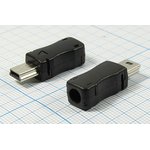 Разъем mini USB10PB вилка, тип B, контакты 10C, монтаж на кабель, miniUSB10PB