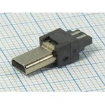 Разъем mini USB8P вилка, тип B, контакты 8C, монтаж на кабель без кожуха, mini USB8P