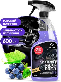 Фото 1/6 Полироль пластика матовый Polyrole Matte с ароматом винограда 600 мл GRASS 110394