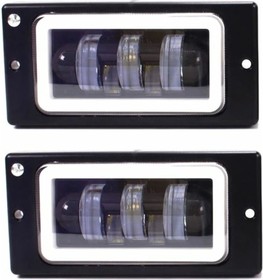 Светодиодная фара PRO регулируемая световая граница, 41 Вт, белый/ободок, 174x85x70 мм, комплект 2 шт. ALED072