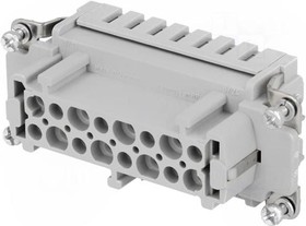 Фото 1/6 09 33 016 2716, Socket insert, Han ES 16-pin, 16 Poles, Cage Clamp, Socket