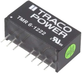 Фото 1/2 TMR 6-1222, Isolated DC/DC Converters - Through Hole Product Type: DC/DC; Package Style: SIP; Output Power (W): 6; Input Voltage: 9-18 VDC;