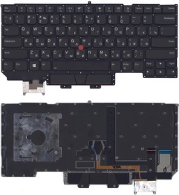 Клавиатура для ноутбука Lenovo ThinkPad X1 carbon Gen 5 2017 черная с подсветкой
