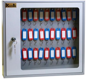 Фото 1/2 Шкаф для ключей Klesto SKB-39 на 39 ключей, металл/стекло, серый