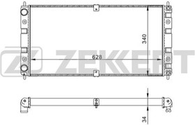 MK-1507, Радиатор охлаждения ВАЗ 2123 алюминий Zekkert