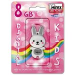 13600-KIDRBG08, Флеш накопитель 8GB Mirex Rabbit, USB 2.0, Серый