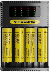 Фото 1/2 A03566, Зарядное устройство Nitecore Ci4 с 4 слотами для аккумуляторов 18650, 26700, АА, ААА и других до 3А