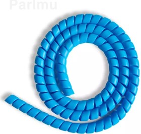 Фото 1/4 Спиральная пластиковая защита SG-17-F14-k10 полипропилен размер 17, плоская поверхность, цвет голубой, длина 10 м PR0400100-10