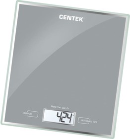 Кухонные весы CT-2462 серебристый, электронные, стеклянные, LCD, 190x200 мм, max 5 кг, шаг 1 г CT-2462 Silver