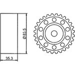 GT80720, Ролик зубчатого ремня ГРМ натяжной