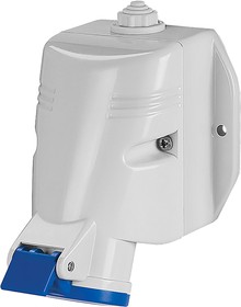 Фото 1/2 513.3253T, IP44 Blue Wall Mount 2P + E Industrial Power Socket, Rated At 32A, 230 V