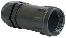 UTG14ST, Зажим круглого разъема, прямой с гайкой компенсации натяжения, IP65, 14, 9 мм, Пластик