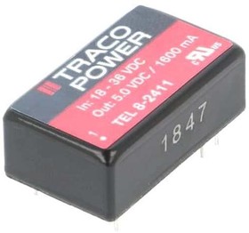 Фото 1/2 TEL 8-2411, Isolated DC/DC Converters - Through Hole 18-36Vin 5Vout 1600mA 8W Iso DIP