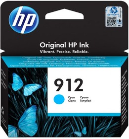 Фото 1/10 Картридж струйный HP 912 3YL77AE голубой (315стр.) для HP OfficeJet 801x/802x