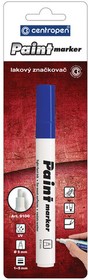 Фото 1/2 Маркер-краска лаковый (paint marker) СИНИЙ CENTROPEN, скошенный наконечник, 1-5 мм, 9100, 5 9100 9906