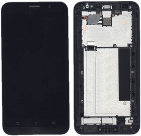 Фото 1/2 Дисплей для Asus ZenFone 2 ZE551ML черный с рамкой