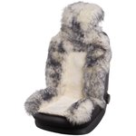123033, Накидка на сиденье натуральный мех овчина PSV Jolly Premium 1 шт. бело-серая
