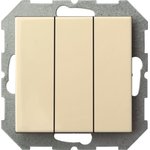 Трехклавишный выключатель Эпсилон IJ3 16-001-01 E/S кремовый, без рамки 28-054