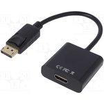 AK-AD-11, Адаптер, вилка DisplayPort,гнездо HDMI, 0,15м, Цвет: черный