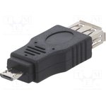 AK-AD-08, Адаптер, OTG, USB 2.0, гнездо USB A, вилка micro USB B