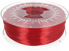 Фото 1/2 PETG 1.75 RUBY RED TRANSPARENT, Филамент PET-G, красный (рубиновый),прозрачный, 1кг, ±0,5%