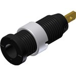 2 mm socket, flat plug connection, mounting Ø 8 mm, CAT III, black, 975455700