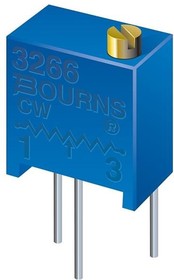 3266Y-1-502LF, Res Cermet Trimmer 5K Ohm 10% 0.25W(1/4W) 12(Elec)Turns 1.78mm (6.71 X 4.5 X 8.26mm) Pin Thru-Hole Tube