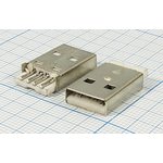 Штекер USB, Тип A, 4 контакта, на кабель; №10434 штек USB \A\4C\каб\\\USB SP
