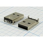 Штекер USB, Тип A, угловой, 4 контакта, SMD на плату; №11623 штек USB ...